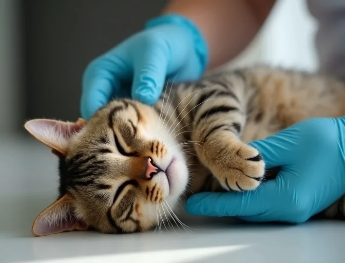 Specialist carefully handling a deceased cat with dignity in Wallace