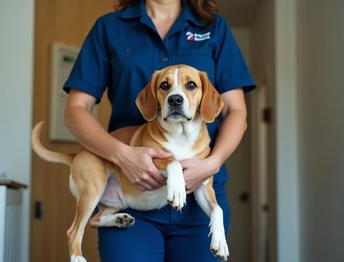 Technician respectfully transporting a deceased dog in Wallace